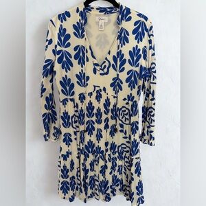 Japna Boutique Style Blue‎ and White Tie Front Dress Size Small